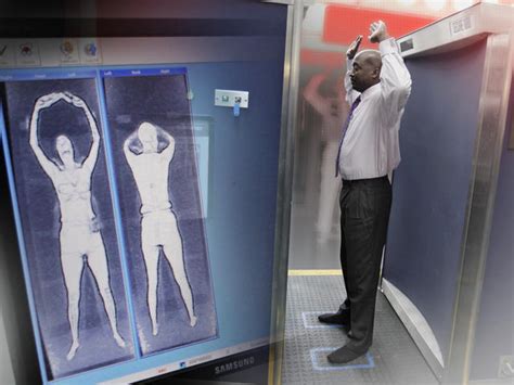 Starting this fall, New York air travelers will be spared a virtual strip search when they pass through <b>full-body</b> <b>scanners</b>. . Airport fullbody scanner